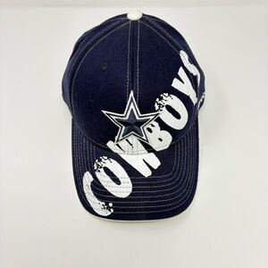 Dallas Cowboys Blue Diagonal Spell Out Adjustable Hat NFL Team Apparel Reebok